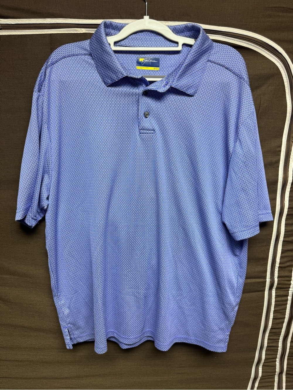 Blue & White Striped Jack Nicklaus Polo Shit, XL - Picture 2 of 5